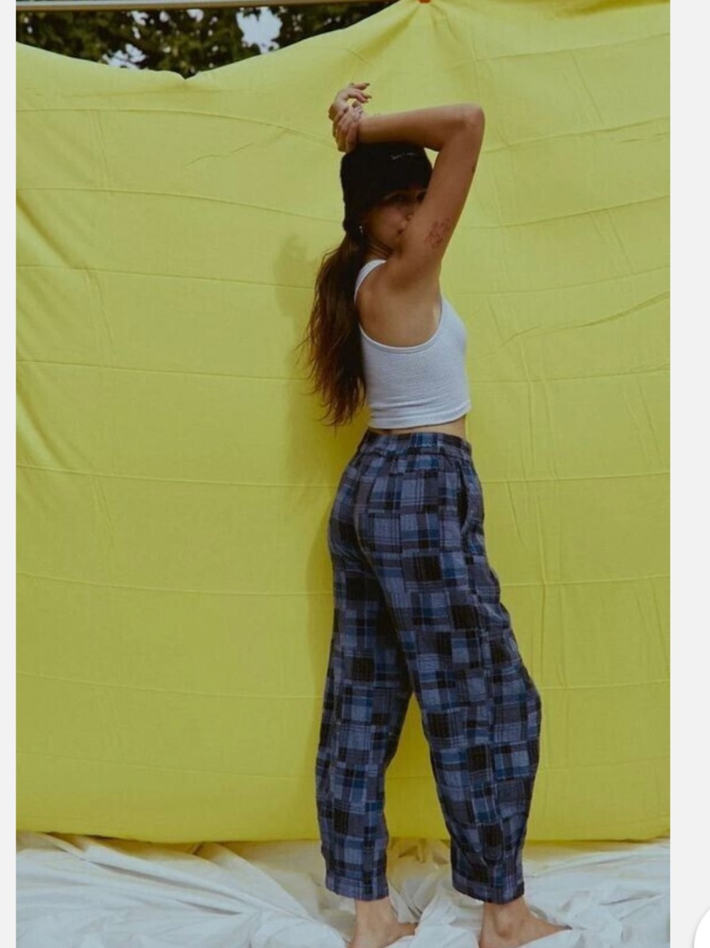 Urban Outfitters Blue Plaid Pull-On Balloon Joggers - Picture 3 of 8